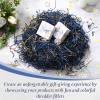 Outus 0.5 lb Blue Gold Crinkle Cut Paper Shred Filler Metallic Shredded Papers Confetti Gift Box Basket Crinkle Paper Filler Packing Tissue 250 Anniversary Birthday Graduation United States Wrapping view 3
