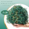 Outus 2 LB Green Gold Crinkle Cut Paper Shred Filler Metallic Shredded Papers Confetti Gift Boxes Basket Crinkle Paper Filler Packing Grass Cushion Shredded Tissue Stuffing Christmas Birthday Wrapping view 2