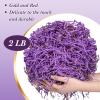 Outus 2 LB Purple Gold Crinkle Cut Paper Shred Filler Metallic Shredded Papers Confetti Gift Box Basket Crinkle Paper Filler Packing Grass Cushion Shredded Tissue Stuffing Christmas Birthday Wrapping view 2