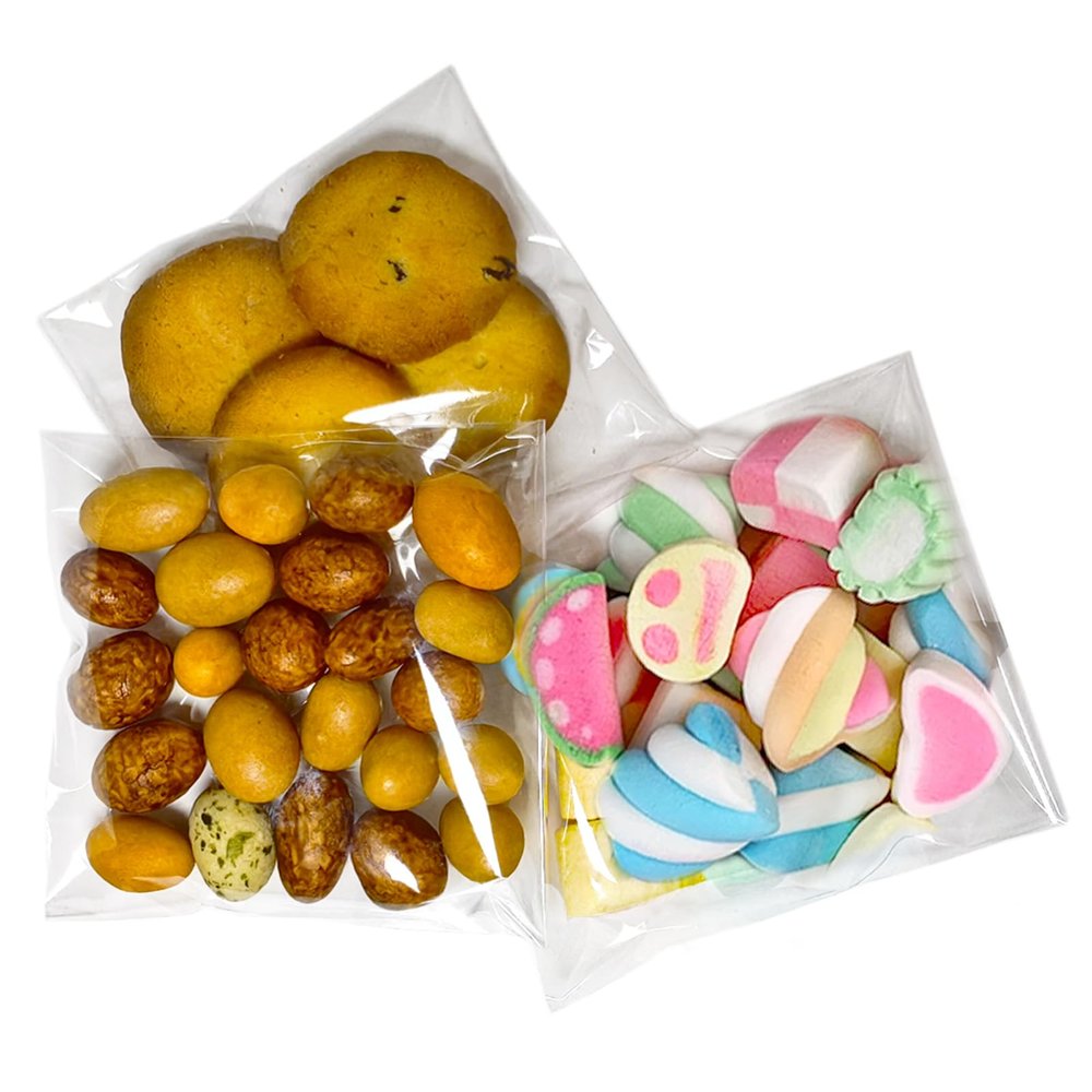 4x6 Inches Self Sealing Cellophane Bags: 100Pcs Clear Cookie Bags Resealable Cello Bags for Packaging Cookies, Candy, Treat, Gifts, Snacks and Favors - Cookie Bags for Gift Giving
