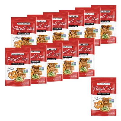 NineLife Basics Snack Factory Everything Pretzel Crisps, 7.2 oz, 12 Pack