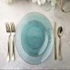 " OCCASIONS " 320pcs set (40 Guests)-Heavyweight Wedding Party Disposable Plastic Plate Set -40 x 10'' + 40 x 7'' + Silverware + Cups + Napkins (Coastal Clear Blue & Gold) view 4