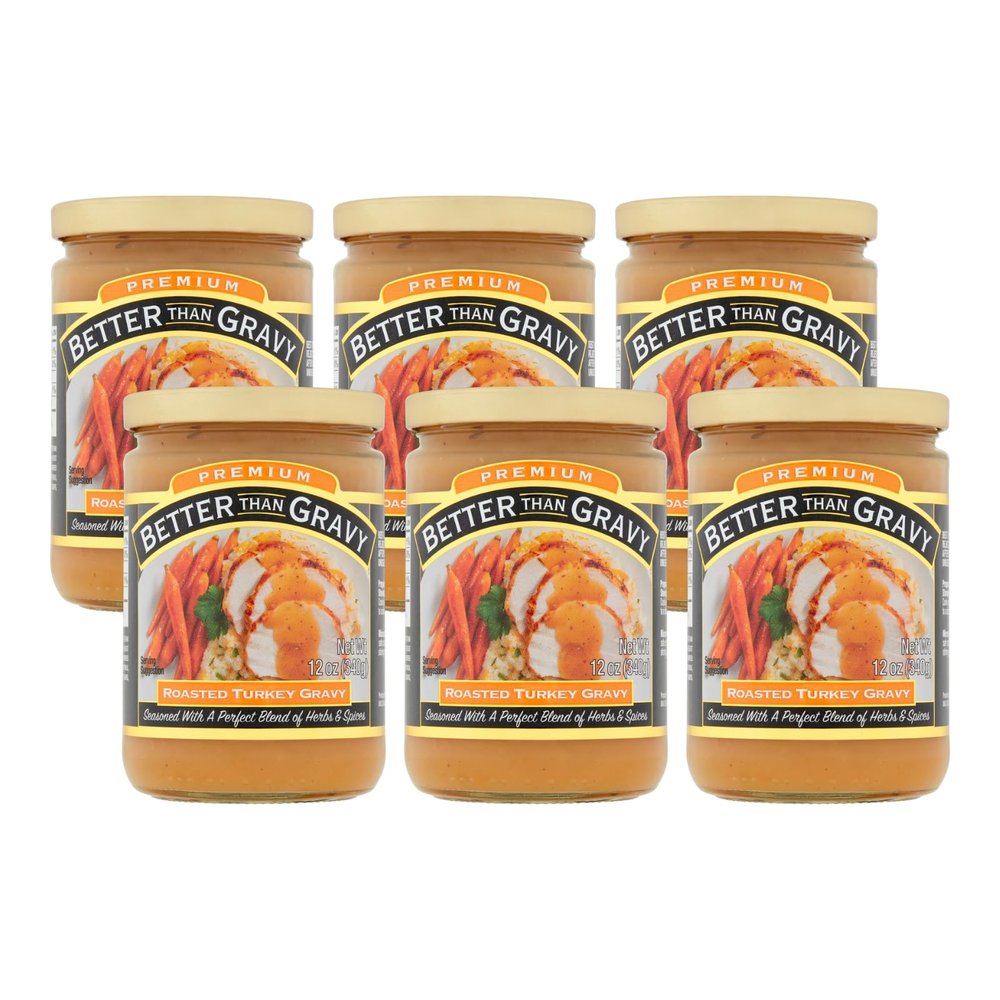 Better Than Gravy Roasted Turkey Gravy, with Perfect Blend of Herbs and Spices, 12 Ounce Jar (Pack of 6)