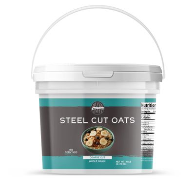 Birch & Meadow Steel Cut Oats, 1 Gallon Bucket, Whole Grain, Irish Oatmeal, Breakfast