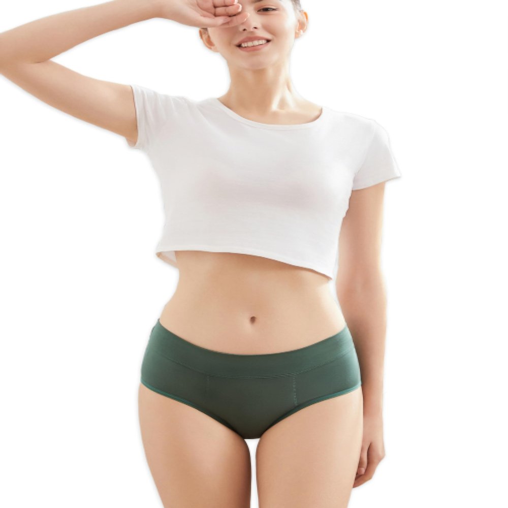Goat Union Midi Period Underwear Women Heavy Flow, Smoke Pine, 2XL, 1-PACK