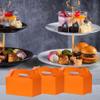 Aosric Orange Gable Boxes with Handles, 30 Pcs, 9.45"x5"x5" Sturdy & Durable Cardstock Treat Boxes for Party Favor, Kids Birthday, Baby Shower, Wedding, Holidays Gifts view 3