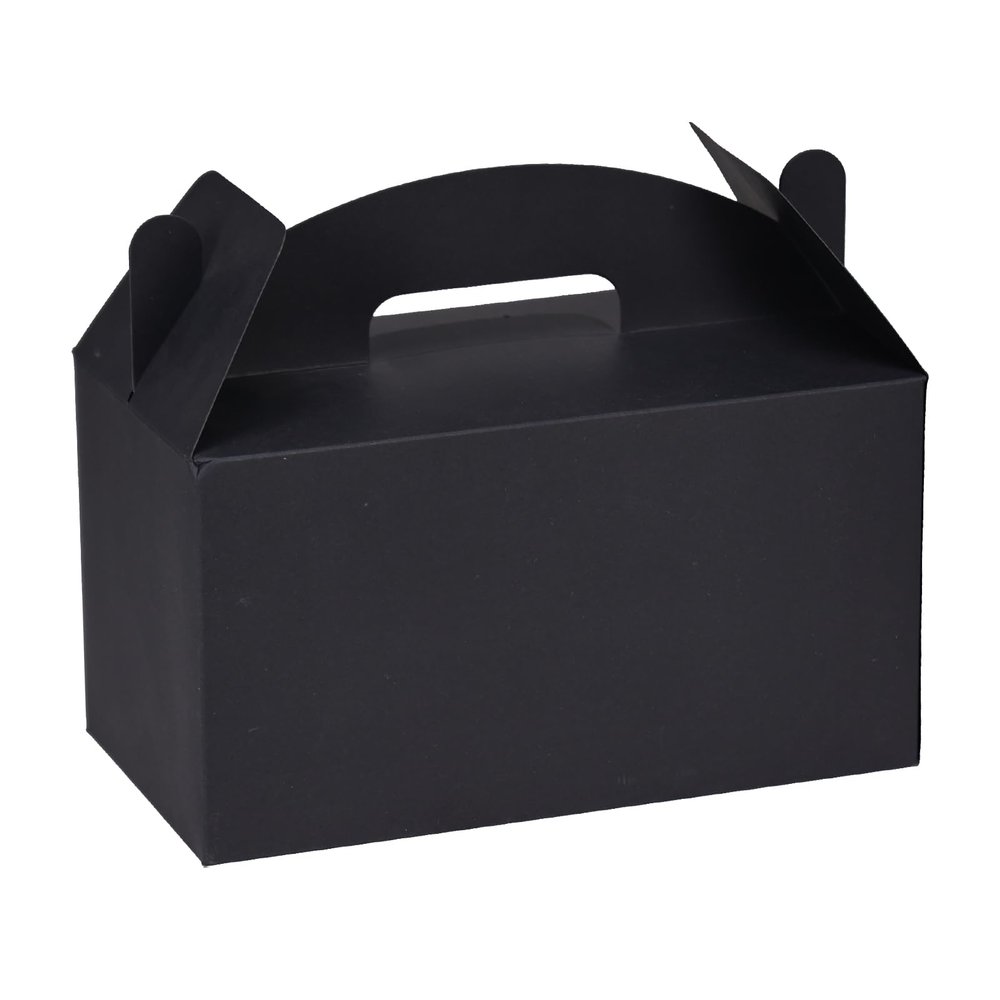 Aosric 30 Pcs Large Party Favor Boxes, 9.45x5x5 Inch Black Treat Boxes, Gable Boxes Candy Boxes Goodie Boxes Paper Gift Boxes with Handles for Kids Birthday Party Decoration Baby Shower Wedding
