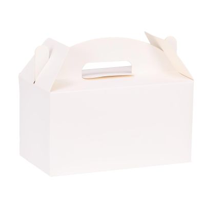 Aosric White Gable Boxes with Handles, 30 Pcs, 9.45"x5"x5" Sturdy & Durable Cardstock Treat Boxes for Party Favor, Kids Birthday, Baby Shower, Wedding, Holidays Gifts