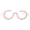 Retro Round Diamond Reading Glasses for Women Stylish Bling Rhinestone Anti Blue Light Computer Readers (pink/clear, 1.0, x) view 2