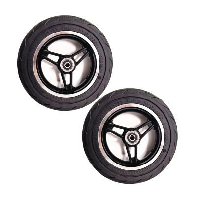 1 Pair 10 Inch Electric Wheelchair Front Wheels Assembly, Solid Rubber Replacement Wheelchair Wheels, Aluminum Rim with Bearing (Size : 1/2" (12mm/0.5"))