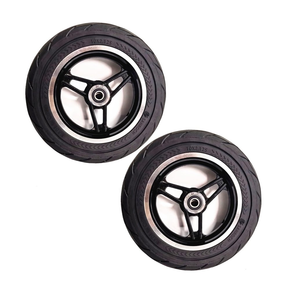 1 Pair 10 Inch Electric Wheelchair Front Wheels Assembly, Solid Rubber Replacement Wheelchair Wheels, Aluminum Rim with Bearing (Size : 1/2" (12mm/0.5"))