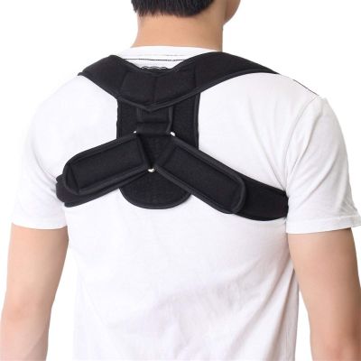 VimrOd Orthosis Corset Back Posture Correction Shoulder Healing Brace Posture Upper Back Support Corrector Men Women (Black L)