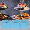 Aosric Blue Gable Boxes with Handles, 30 Pcs, 9.45"x5"x5" Sturdy & Durable Cardstock Treat Boxes for Party Favor, Kids Birthday, Baby Shower, Wedding, Holidays Gifts view 3
