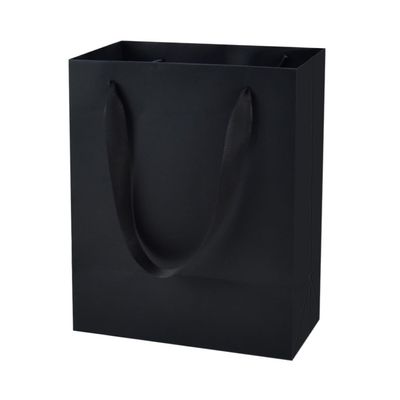 Aosric 30 Pack 8x5x10 In Black Gift Bags with Ribbon Handles, Medium Sturdy & Reusable Premium Paper Bags for Boutique Gift, Christmas, Baby Shower, Birthday, Wedding, Party Favors, and Shopping