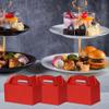Aosric Red Gable Boxes with Handles, 30 Pcs, 9.45"x5"x5" Sturdy & Durable Cardstock Treat Boxes for Party Favor, Kids Birthday, Baby Shower, Wedding, Holidays Gifts view 3