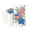 100Pcs Patriotic Paper Napkins 3 Ply American Flag Star Eucalyptus Disposable Absorbent Hand Towels 4th of July Red White Blue Dinner Guest Napkin for Memorial Independence Day Holiday Party Supplies view 1