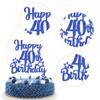 1 Pack Happy 40th Birthday Cake Topper Glitter Star 40 Fabulous Cake Pick Cheers to 40 Cake Decorations for Children 40th Birthday Theme Party Supplies Dark Blue view 3