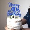 1 Pack Happy 40th Birthday Cake Topper Glitter Star 40 Fabulous Cake Pick Cheers to 40 Cake Decorations for Children 40th Birthday Theme Party Supplies Dark Blue view 4