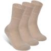 Facool Diabetic-Friendly Merino Wool Quarter Socks - Odor-Resistant, Breathable Soft, Easy Care Machine Washable, 3 Pairs Khaki Large view 1