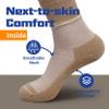 Facool Diabetic-Friendly Merino Wool Quarter Socks - Odor-Resistant, Breathable Soft, Easy Care Machine Washable, 3 Pairs Khaki Large view 4
