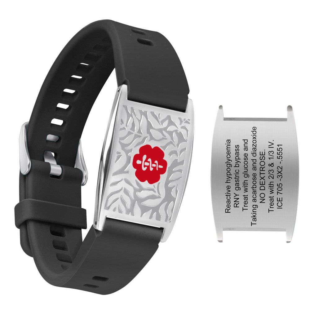 BURISSKY Custom Adjustable Medical Alert Bracelets for Women & Men, Free Engraving Personalized Emergency Identification Medic ID Bracelet Diabetic DNR Waterproof Sport Silicone Wristband