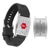 BURISSKY Custom Adjustable Medical Alert Bracelets for Women & Men, Free Engraving Personalized Emergency Identification Medic ID Bracelet Diabetic DNR Waterproof Sport Silicone Wristband view 1