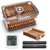 CIGARLOONG Cigar Humidor Large with Cedar Shelves,2 Humidifiers and Hygrometer Storage for 100 Cigars Partition Clear Airtight Cigar Humidor view 1
