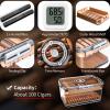 CIGARLOONG Cigar Humidor Large with Cedar Shelves,2 Humidifiers and Hygrometer Storage for 100 Cigars Partition Clear Airtight Cigar Humidor view 2