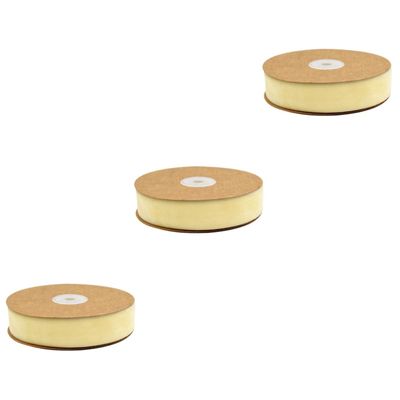 TEHAUX 3rolls Non-Elastic Flocking Ribbon for Crafts Home Decor and Wrapping Elegant Beige Strap for Clothing Hair Accessories and Party Decorations