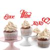 Amosfun 24pcs Valentine Day Cake Toppers Love Themed Cupcake Decorations for Weddings and Parties and Material Unique Design for Special Occasions Random Style view 3