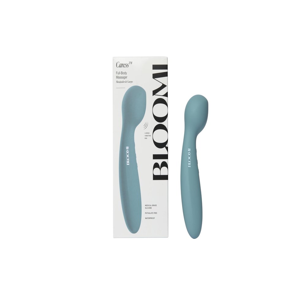 Bloomi Caress Massager - Silicone Device Massager Wand - Clit Stimulation & Clitoris - Waterproof - Female Wellness Deep Vibrations - 6L
