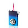 Butane Soft Flame, Led Butane Torch Lighter with Viewing Window, Windproof Red Flame Lighter, Refillable (No Gas) (Dark Blue) view 1