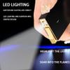 Butane Soft Flame, Led Butane Torch Lighter with Viewing Window, Windproof Red Flame Lighter, Refillable (No Gas) (Dark Blue) view 4