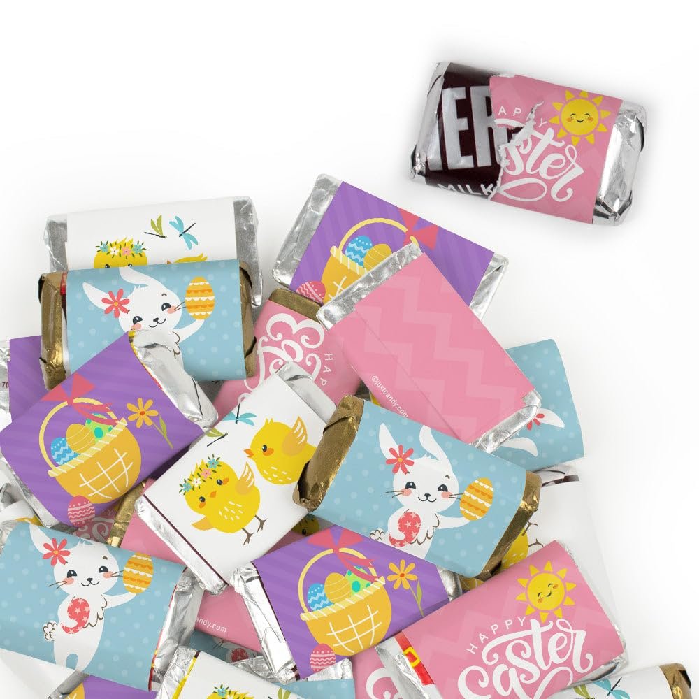 38 Pcs Easter Candy Favors Miniatures Chocolate - No Assembly Required - Bunny, Eggs & Chicks