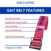 Secure Safety Solutions Gait Belt for Seniors 60, Pink Leopard - Quick Release Metal Buckle - Transfer Walking Gate Lift Assist Elderly PT Physical Therapy view 2