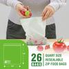 Responsible Products Certified Compostable QUART Resealable Zip Bag, Extra Strength Food Bags, Plant-Based Freezer-Safe (26 Pack) view 2