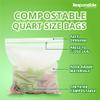 Responsible Products Certified Compostable QUART Resealable Zip Bag, Extra Strength Food Bags, Plant-Based Freezer-Safe (26 Pack) view 3