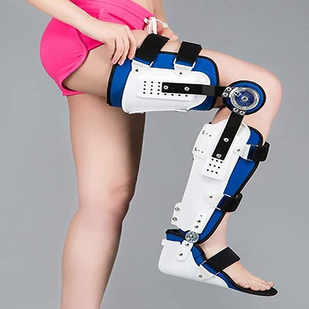 VimrOd Adjustable Knee Ankle Foot Orthosis Hinged Knee And Foot Fixed Brace Postoperative Knee Ankle Foot Stabilizer Corrector (Right)