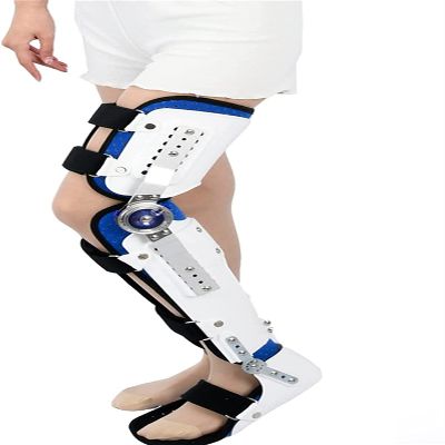 VimrOd Knee Brace, Knee Ankle Foot Orthosis Adjustable Post-Op Knee Brace For Recovery Stabilization Support Stabilizer After Surgery (Right One Size)
