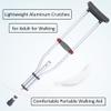 1 Pair Crutches, Adjustable Height Aluminum Lightweight Underarm Crutches with Underarm Pads, 220 LBS Capacity view 4