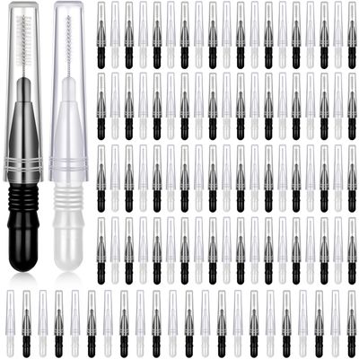 BBTO 100 Pcs Braces Dental Brush Flosser for Cleaner Interdental Brush Toothpick Tooth Flossing Head Oral Dental Toothpick Cleaners Cleaning Tool (Black, White)