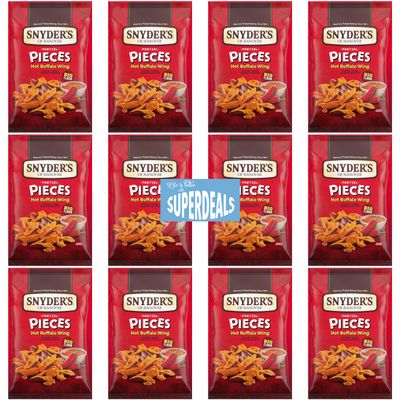 Snyder's of Hanover Pretzel Pieces, Hot Buffalo Wing, 2.25 Oz Pack of 12 bundled by SUPERDEALS with mystery gift in every order