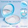 2 Pack Retainer Case with Mirror, Slim Pink Retainer Case, Convenient Orthodontic Case for Teenage/Adult, Fit for Invisalign/Mouth Guard/Night Guard/Denture, Easy Store with Remover Tool, Chew, Brush view 4