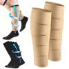 Floraltop 3 Pairs Lymphedema Compression Leg Wraps Adjustable Leg 20-30 Mmhg Medical Shin Splint Wrap for Heaviness Fatigue(Nude and Black) view 1