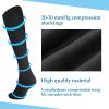 Floraltop 3 Pairs Lymphedema Compression Leg Wraps Adjustable Leg 20-30 Mmhg Medical Shin Splint Wrap for Heaviness Fatigue(Nude and Black) view 3