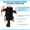 Floraltop 3 Pairs Lymphedema Compression Leg Wraps Adjustable Leg 20-30 Mmhg Medical Shin Splint Wrap for Heaviness Fatigue(Nude and Black) view 4