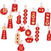 16pcs Spring Festival Bonsai Hangings Pendants Chinese New Year Hanging Ornament Spring Festival Fu Characters Pendant for Chinese New Year Tree Party Decoration - B view 1