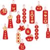 16pcs Spring Festival Bonsai Hangings Pendants Chinese New Year Hanging Ornament Spring Festival Fu Characters Pendant for Chinese New Year Tree Party Decoration - B view 2