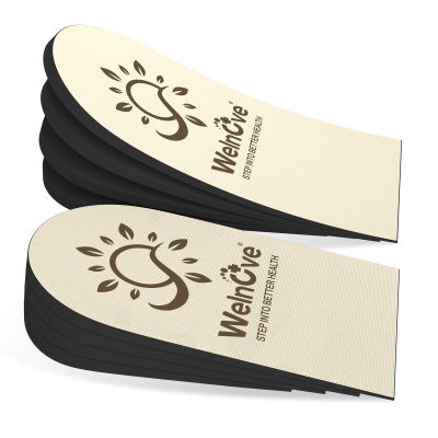 Adjustable Heel Lift Inserts for Shoes - Welnove 4 Layers Orthopedic Shoe Lifts for Women Uneven Legs Leg Length Discrepancy Heel Pain - Heel Insert (Beige,Size S Pack of 2)