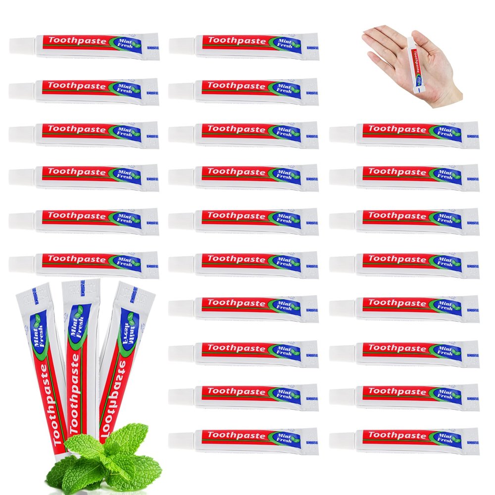 100 Tubes Bulk Travel Size Toothpaste,Extra Small 0.35oz Small Toothpaste Travel Size Bulk 0.8x3.5 inches Peppermint Mini Disposable Toothpaste for Hotel,Guests,Homeless,Charity